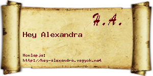 Hey Alexandra névjegykártya