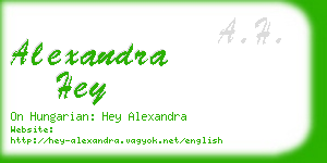 alexandra hey business card